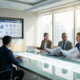 Business professionals reviewing financial disclosures and compliance documents before year-end reporting